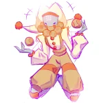 Sketch of Zenyatta in a clown costume.